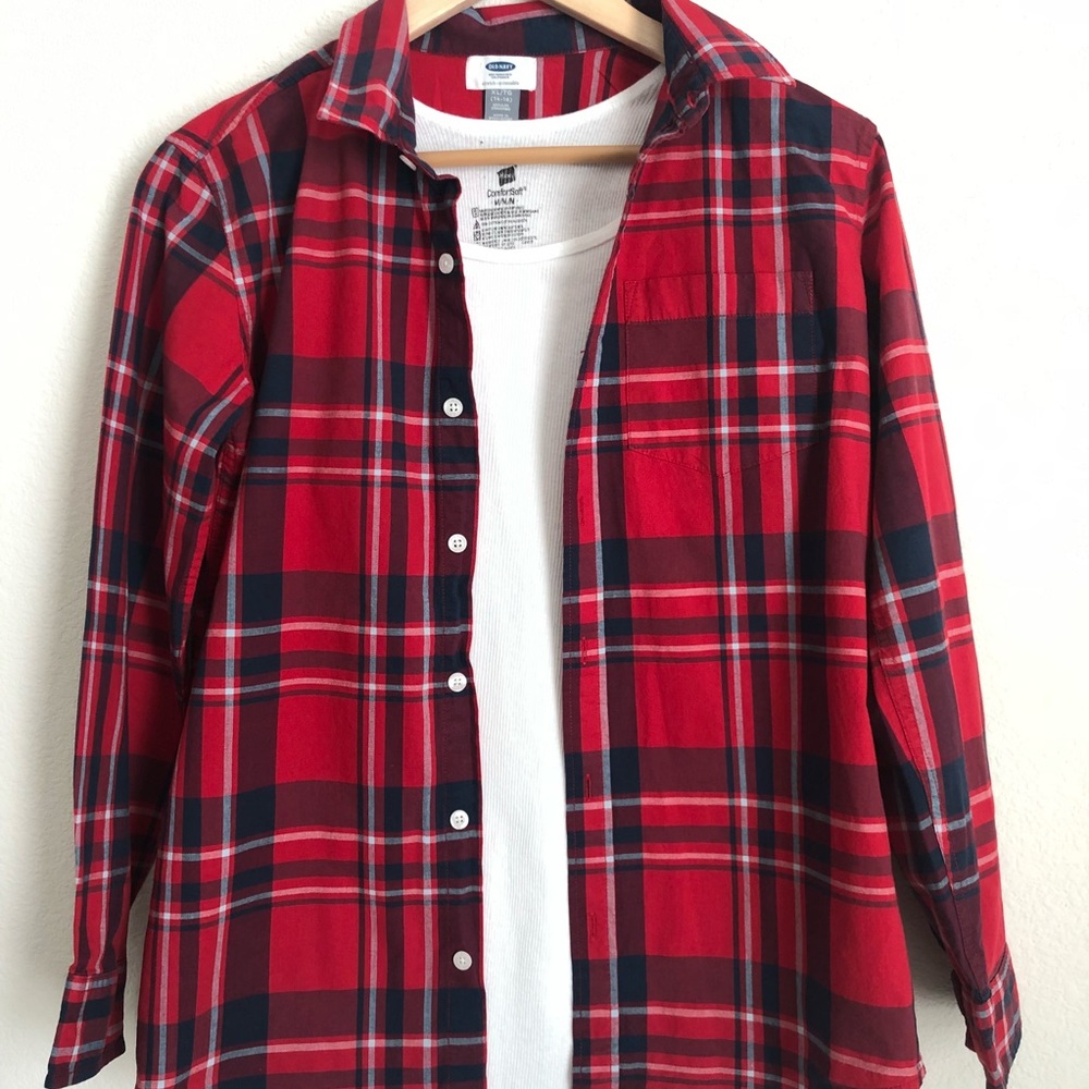 Plaid Long Sleeve Button Down Shirt